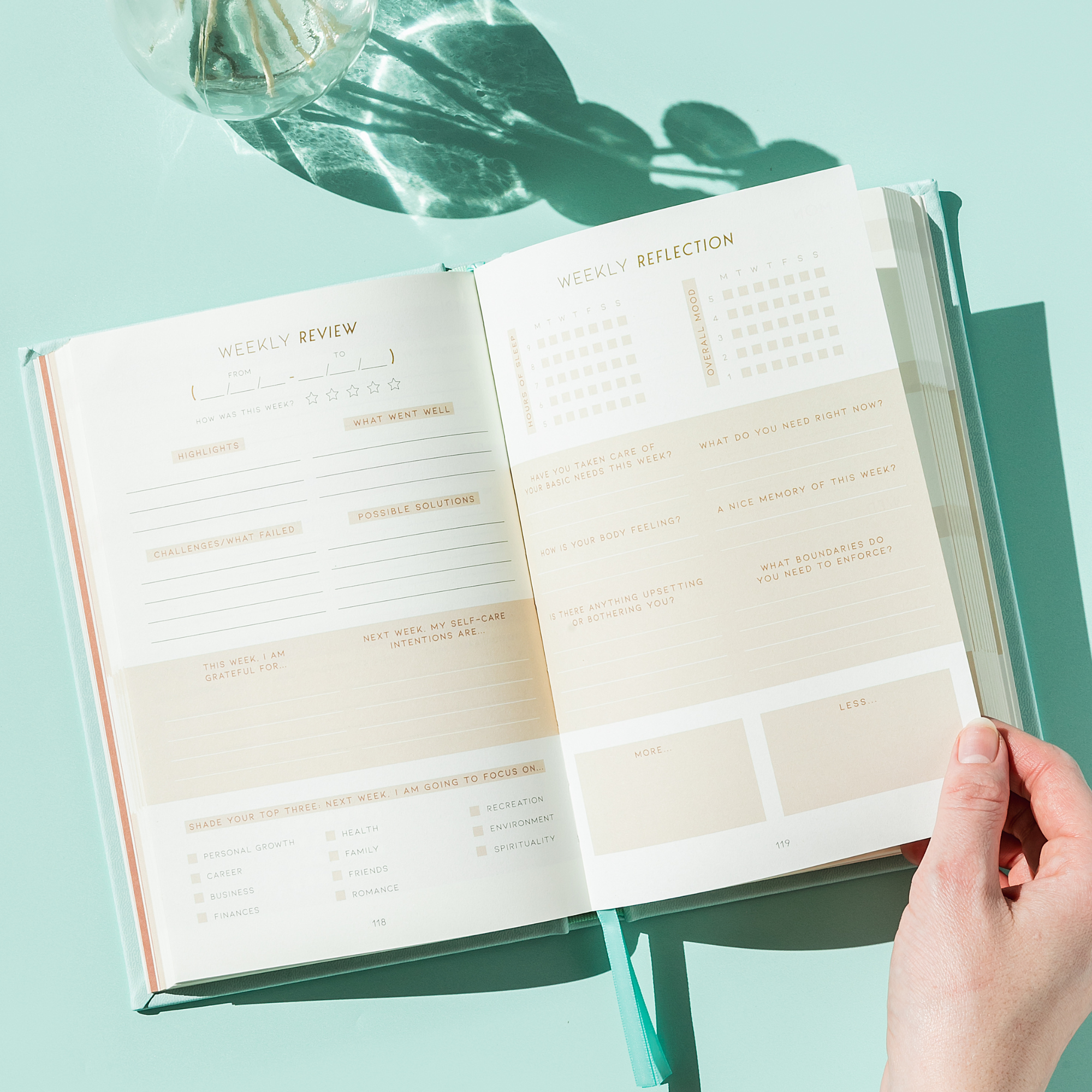 Self Care Planner - Cyan
