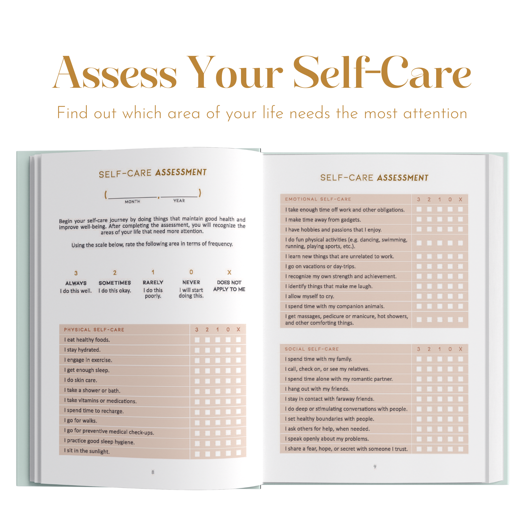 Self Care Planner - Cyan