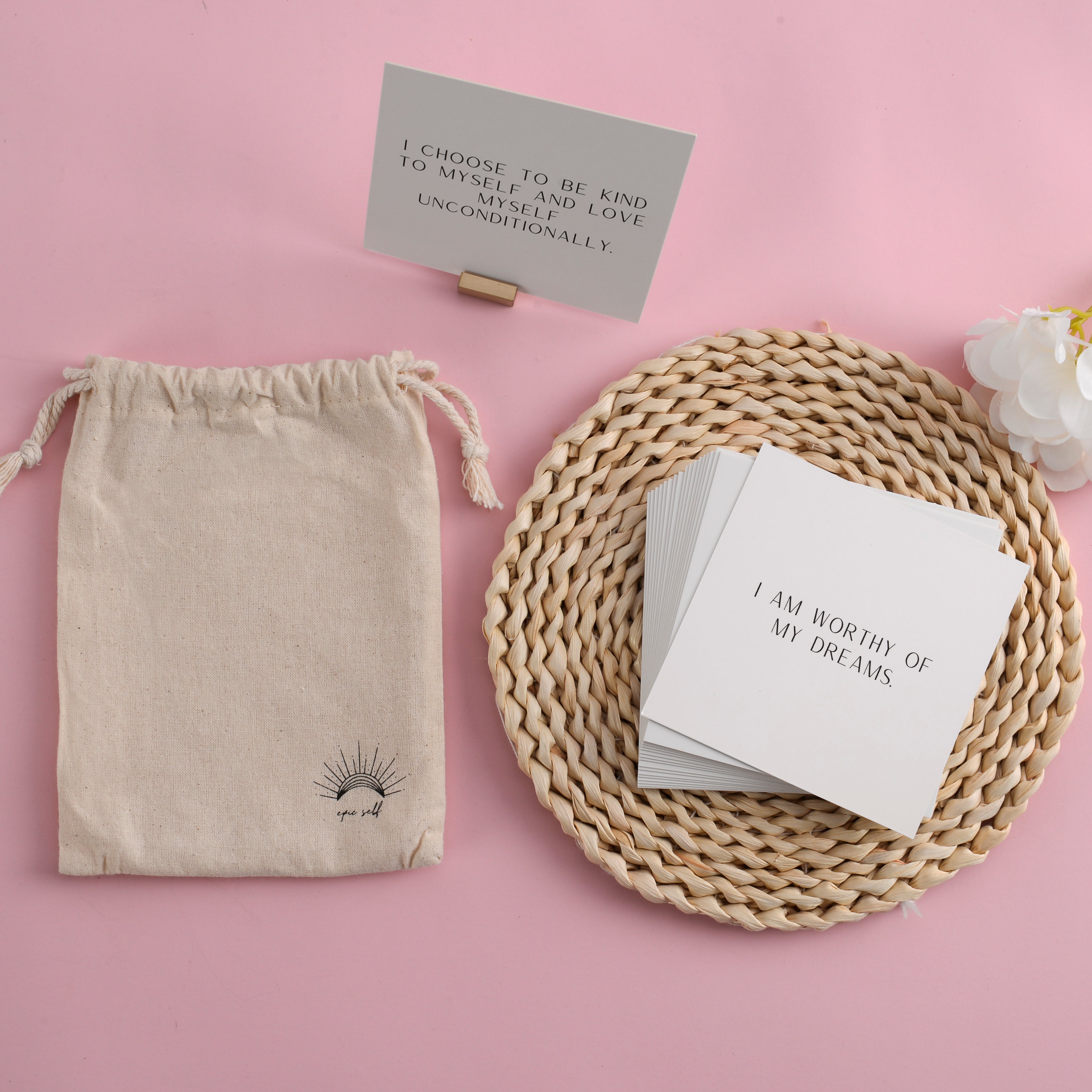 Positive Affirmation Cards - White