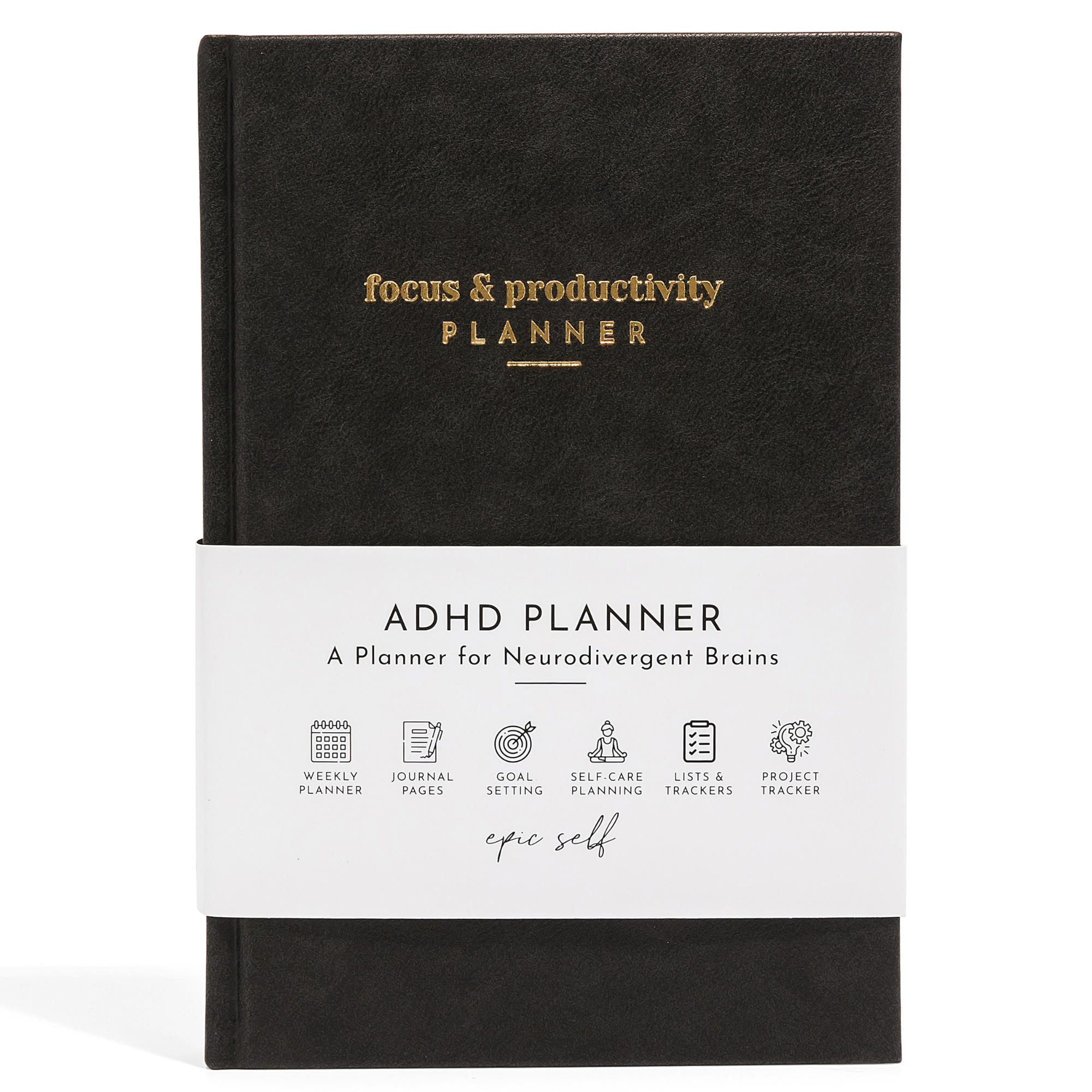 Focus Planner - Black (Leather)